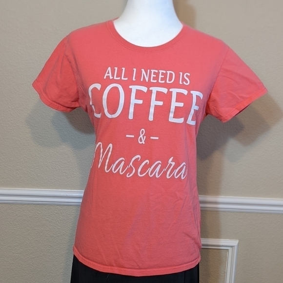 All I Need Is Coffee & Mascara Short Sleeve Top - Picture 1 of 2